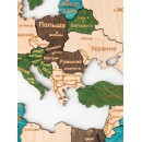 Деревянная карта мира одноуровневая. Цвет Multicolor. Размер L